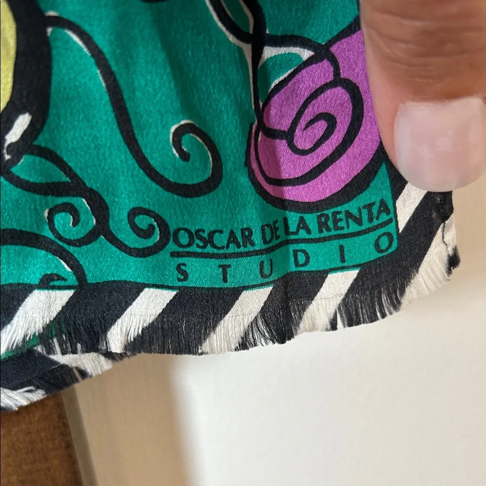 Oscar de la Renta Studio Multicolor Scarf *****has flaws***** Vintage - Picture 2 of 15